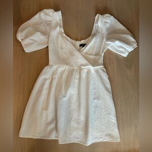 Lulu's White Puff Sleeve Mini Dress
